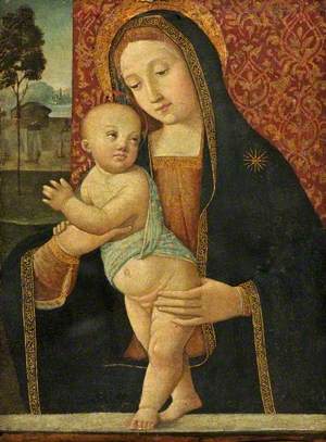 Madonna and Child with Brocade
