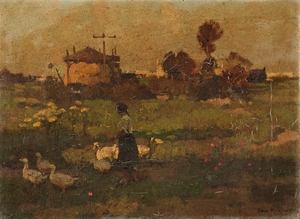 Woman with Geese