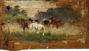 Study for 'Gypsy Horse Drovers'