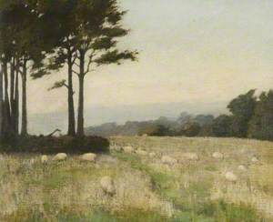 Wooded Landscape with Sheep Grazing