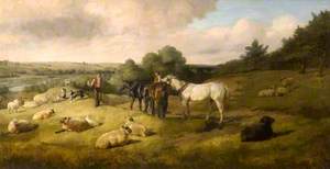Horses and Sheep in a Landscape
