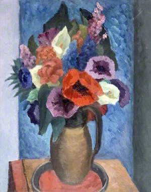 Still Life, Brown Jug with Flowers