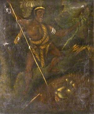 Man with a Spear and a Lion