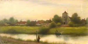 River Scene with a Church