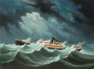 Steamship 'Rubi' in a Storm