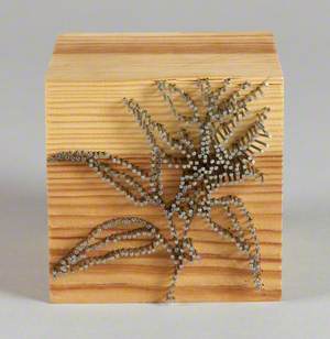 121 Linked Cubes: Cube featuring a Jute Stem Design created from Nails