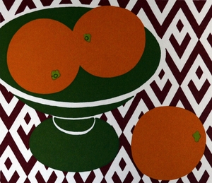 Three Oranges in a Green Dish