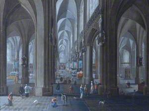Interior of the Cathedral of Our Lady at Antwerp, Belgium (Onze-Lieve-Vrouwekerk, Cathédrale de Notre Dame)