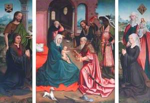 The Adoration of the Magi with Saint John the Baptist, Saint Anne and Donors