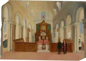 Sketch of a Church Interior with Figures