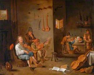 Interior, Peasants Playing Musical Instruments