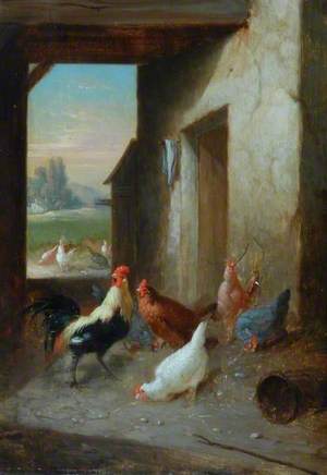Chickens in a Barn