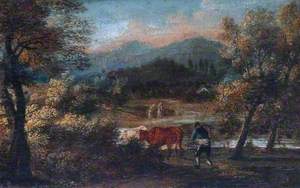 Mountainous Wooded Landscape with Husbandmen in the Foreground