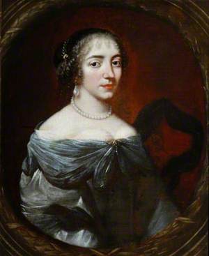 Portrait of a Lady Wearing a Pearl Necklace
