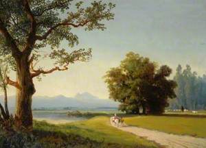 Landscape with Trees, a Mountain in the Distance