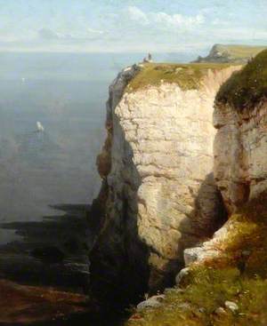 Tall Cliff with Two Figures on Top