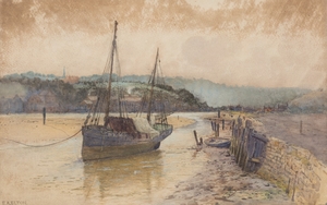 Fishing Smack at Low Tide, Whitby Harbour