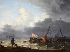 A Squall: A Lugger Running into Harbour