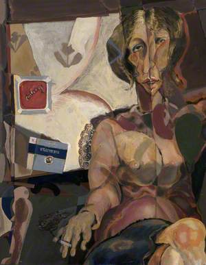 Abstract Woman with Cigarette