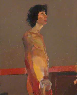 Standing Male Nude with Red Stripe