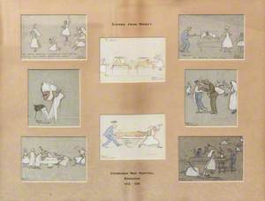 Scenes from Ward 1, Edinburgh War Hospital, Bangour, 1915–1918