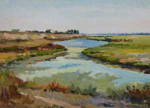 Flat Landscape with River