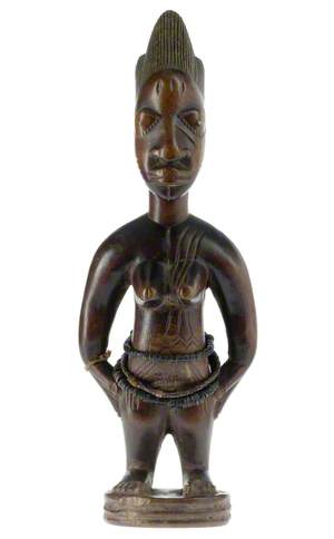 Female of a Pair of Ibeji (Twin) Figures, with Waistbands*