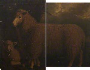 Old Lincoln Ewe and Lamb