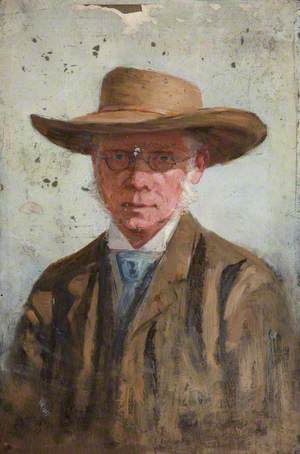 Portrait of a Man Wearing a Wide-Brimmed Hat