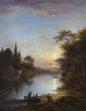 River Scene with Figures