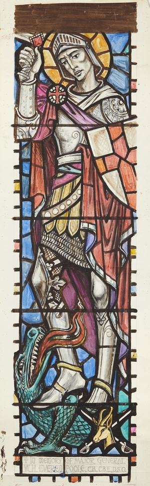 Cartoon for Stained Glass, in Memory of Major General William Henry Evered Poole (1902–1969): Saint George and the Dragon