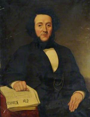 Portrait of a Gentleman Holding a Copy of 'The Liverpool Mail'