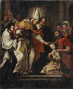 Bishop Blessing a Nun Crowned with Roses