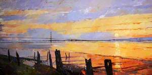 Landscape Scene Showing the Humber Bridge in the Background, East Riding of Yorkshire
