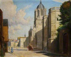Nineteenth-Century Street (Oxford Christ Church Gateway and Tom Tower, Oxford)