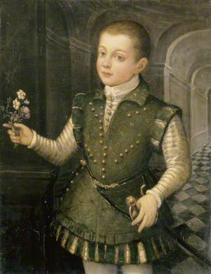 Young Boy with Flowers