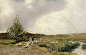 Landscape with a Rainbow and Sheep