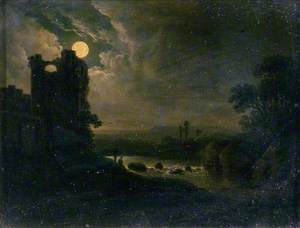 Moonlit Landscape with River