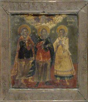 Icon with St Simon, St Aviv and St Gurri