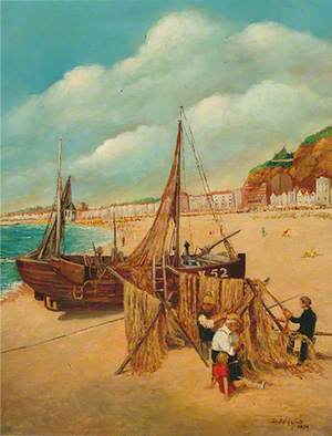 The Stade, Hastings, East Sussex, and Fishing Boat 'K52'