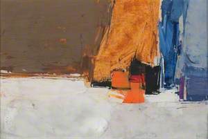 Composition, Blue, Orange and Ochre