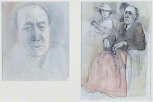Character Sketches: 'Elderly Man' and 'Elderly Man Keeping Warm, and Onlooker'