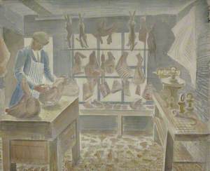 The Butcher's Shop Study for 'High Street' by J.M. Richards
