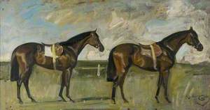 Studies of a Bay Racehorse in a Landscape