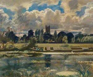 Dedham Painted from Lock Cottage