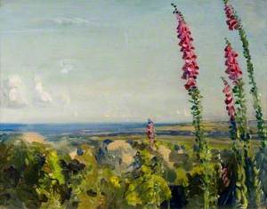 A Landscape with Foxgloves in the Foreground