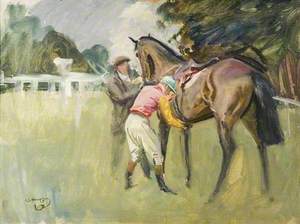 Unsaddling of a Bay Racehorse, Stanley Wooton Colours