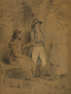 Three Figures Outside an Inn