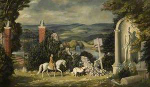 Landscape with Rider on a White Horse and Dogs