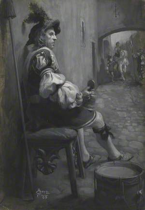 Man with Tankard Seated on Stool